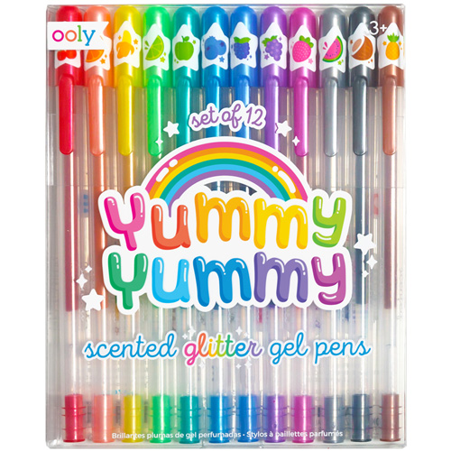 glitterpennen met glitter en geur - yummy yummy